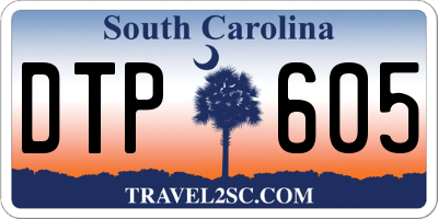 SC license plate DTP605