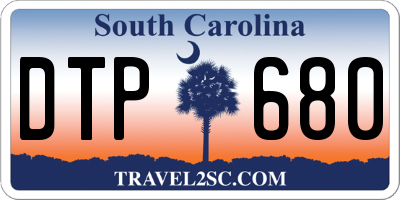 SC license plate DTP680