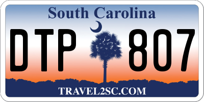 SC license plate DTP807