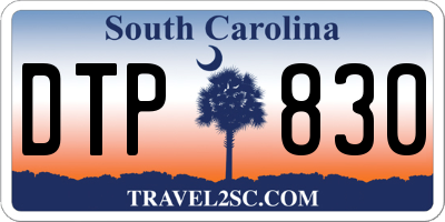 SC license plate DTP830