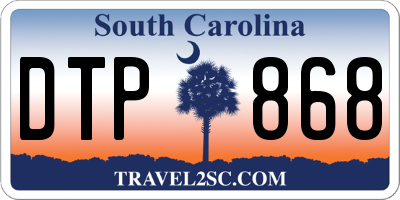 SC license plate DTP868
