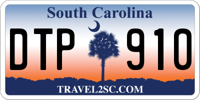 SC license plate DTP910