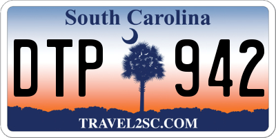SC license plate DTP942