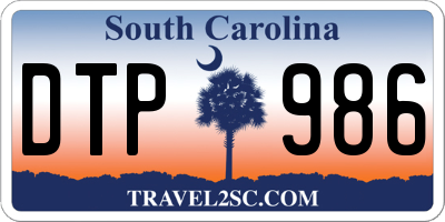 SC license plate DTP986