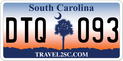 SC license plate DTQ093
