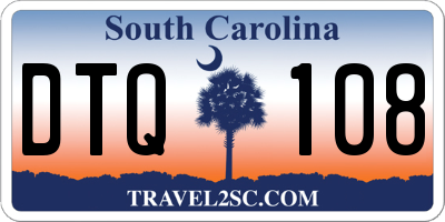 SC license plate DTQ108