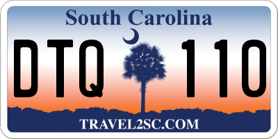 SC license plate DTQ110