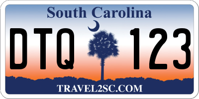 SC license plate DTQ123
