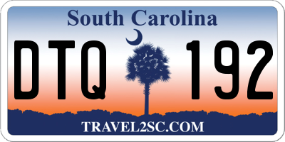 SC license plate DTQ192