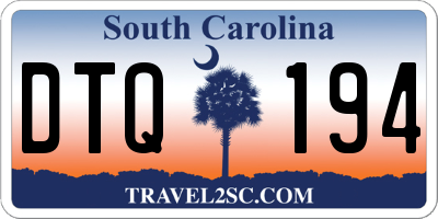 SC license plate DTQ194