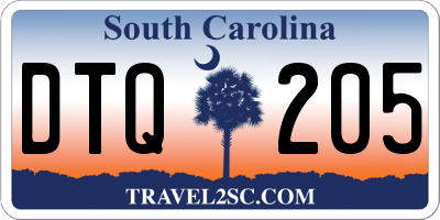 SC license plate DTQ205