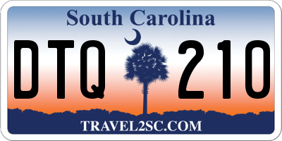SC license plate DTQ210