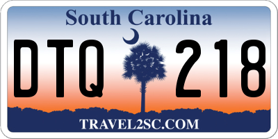 SC license plate DTQ218