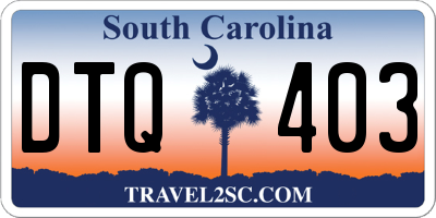 SC license plate DTQ403