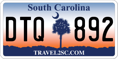 SC license plate DTQ892