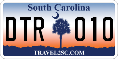 SC license plate DTR010