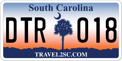 SC license plate DTR018