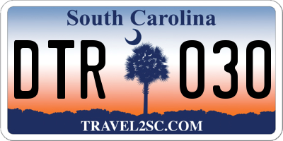 SC license plate DTR030