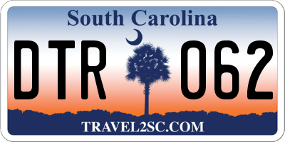 SC license plate DTR062
