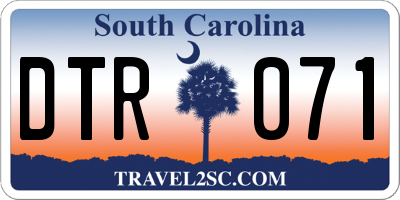 SC license plate DTR071