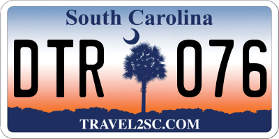 SC license plate DTR076