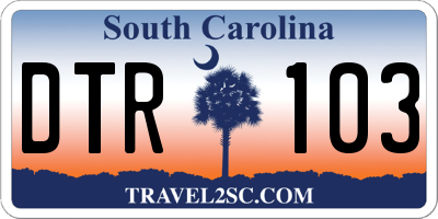 SC license plate DTR103