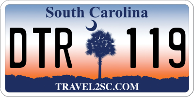 SC license plate DTR119