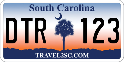 SC license plate DTR123