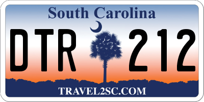 SC license plate DTR212