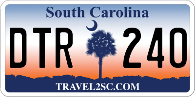 SC license plate DTR240