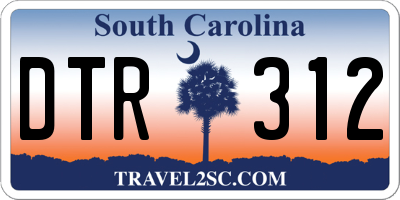 SC license plate DTR312