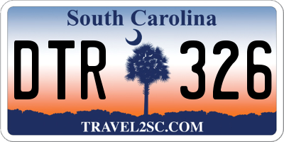 SC license plate DTR326