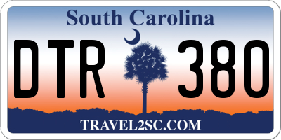 SC license plate DTR380