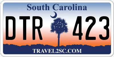 SC license plate DTR423