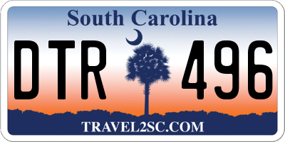 SC license plate DTR496