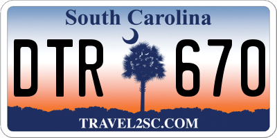SC license plate DTR670