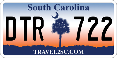 SC license plate DTR722