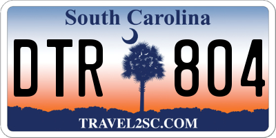 SC license plate DTR804