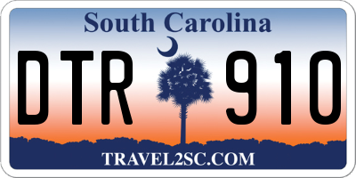 SC license plate DTR910