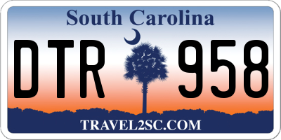 SC license plate DTR958