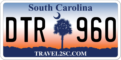 SC license plate DTR960