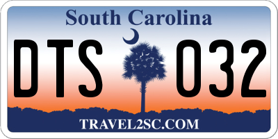 SC license plate DTS032
