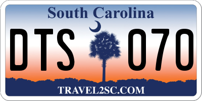 SC license plate DTS070