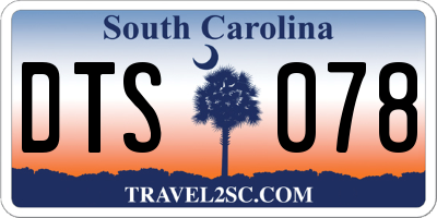 SC license plate DTS078