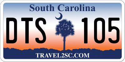 SC license plate DTS105