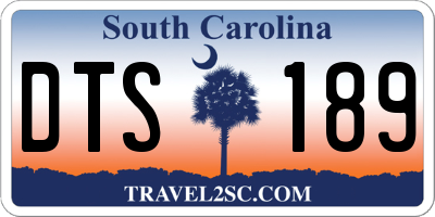 SC license plate DTS189