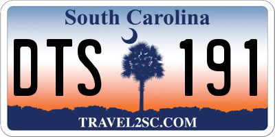 SC license plate DTS191