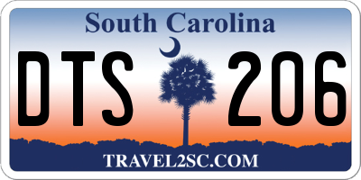 SC license plate DTS206