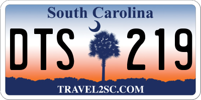 SC license plate DTS219