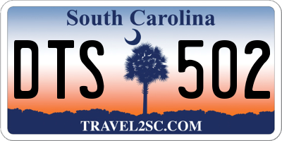 SC license plate DTS502